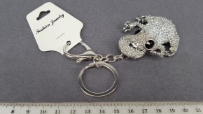 Брелок Лягушка (серебро) серая